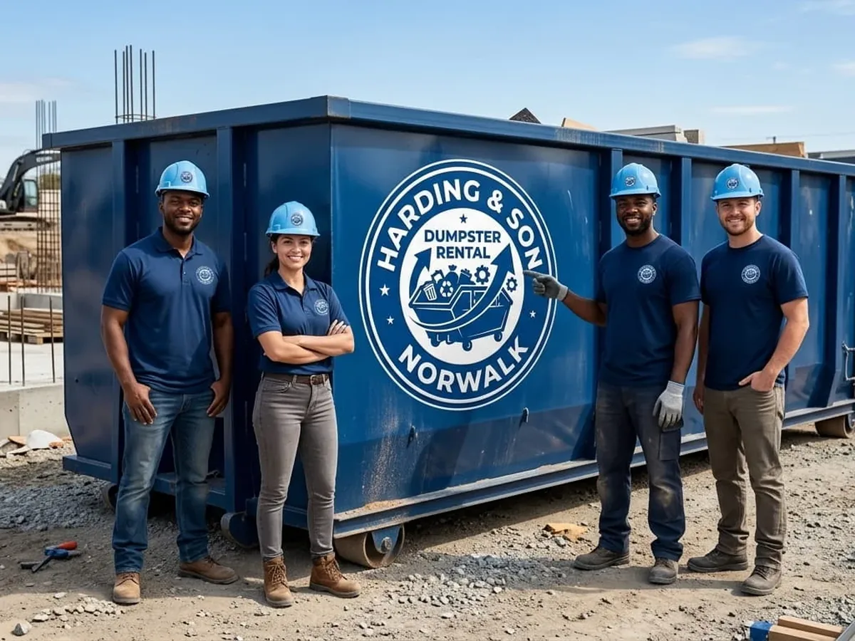 Harding & Son Dumpster Rental crew on a construction jobsite